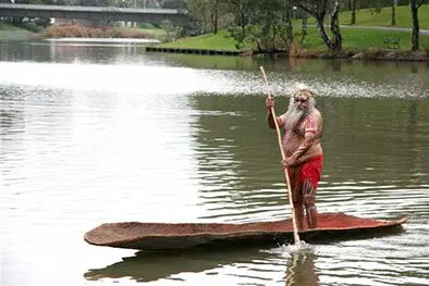 Major Sumner floating the Yuki on the river Torrens. Photo: Charisa Davies