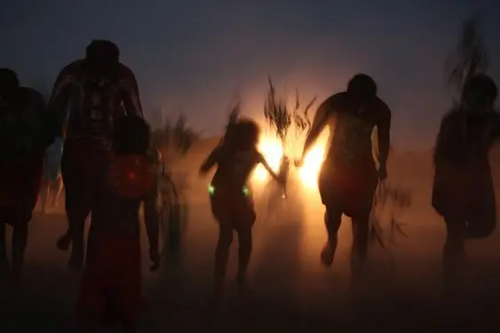 Ringbalin dance by the river at dusk