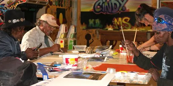 Workshop in progress at the Umoona Youth Centre