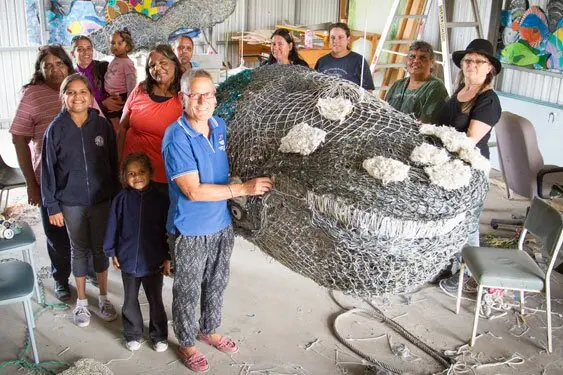 Ceduna Artists and arts workers with Jidarah the Whale