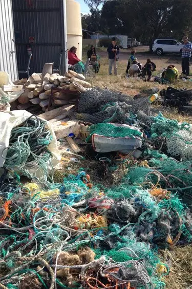 All this rubbish was collected from the beaches of the Great Australian Bight except for the nets which were sourced from local fishers.